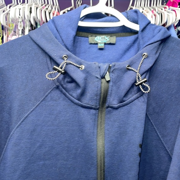 Men’s ACX Active performance jacket hoodie blue zipper pockets size extra large - Picture 4 of 8